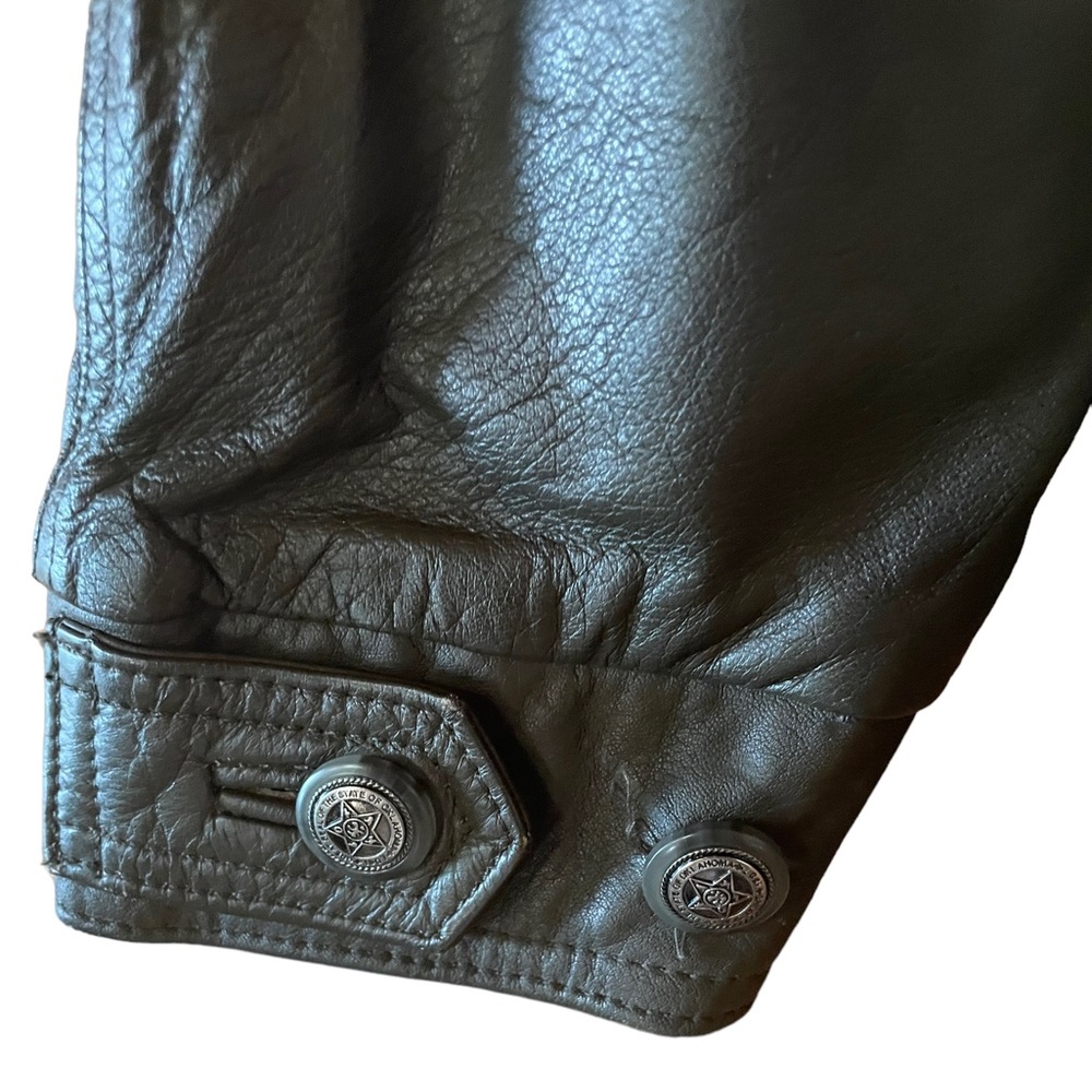 Vintage Deerskin Trading Post Olive Green Leather Jacket‎ - Picture 4 of 6
